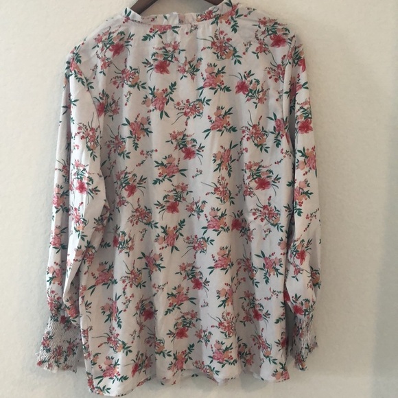 BLOOMCHIC FLORAL PRINT FRILL TRIM BLOUSE 14-16 NWT - Picture 10 of 11